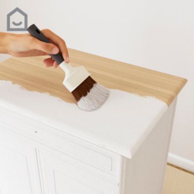 Peinture pour meubles bois, mélaminé et métal GoodHome satin blanc North Pole blanc 500ml