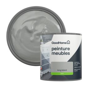 Peinture pour meubles bois, mélaminé et métal GoodHome satin gris Long Island 500ml