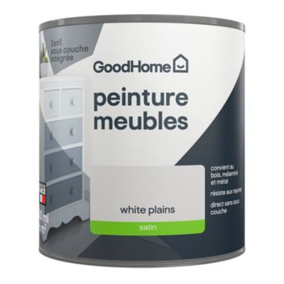Peinture pour meubles bois, mélaminé et métal GoodHome satin gris White Plains 500ml
