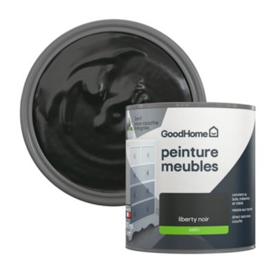 Peinture de rénovation GoodHome multi-supports mat noir Liberty noir 750ml main image 1