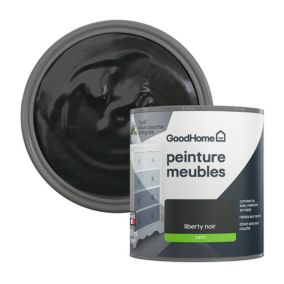 Peinture pour meubles bois, mélaminé et métal GoodHome satin noir Liberty noir 500ml