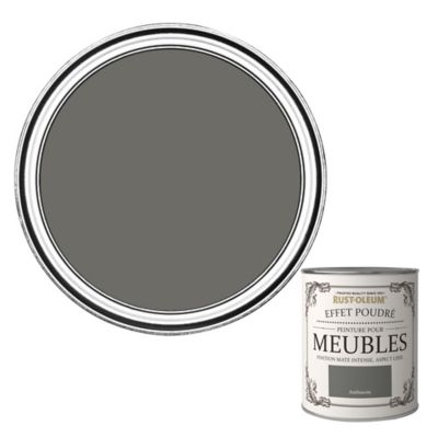 Peinture pour meubles Rust-Oleum anthracite effet poudré mat intense 0,75L