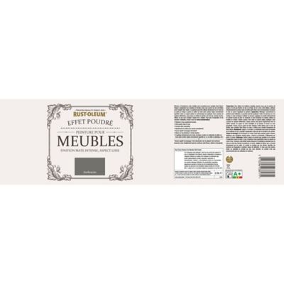 Peinture pour meubles Rust-Oleum anthracite effet poudré mat intense 2,5L