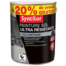 Peinture pour sol ultra résistante blanc satin Syntilor 2,5L + 20% gratuit