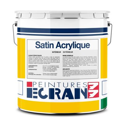 Peinture professionnelle satin, mur, plafond, boiserie, intérieur, peinture opacifiante, sans odeur, Satin Acrylique ECRAN 77-4-Bl