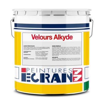 Peinture professionnelle velours, mur et plafond, intérieur, peinture opacifiante, sans odeur, Velours Alkyde ECRAN 77-4-Blanc