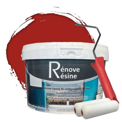 Peinture Résine multisupport Intérieur 0,5L - Faïence, Carrelage, Douche, Baignoire 5m² - RAL 3002 Rouge carmin
