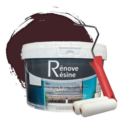 Peinture Résine multisupport Intérieur 0,5L - Faïence, Carrelage, Douche, Baignoire 5m² - RAL 3007 Rouge noir