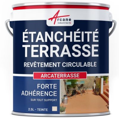 Peinture, résine étanchéité Terrasse et Balcon : ARCATERRASSE Sable - 2.5 L - ARCANE INDUSTRIES