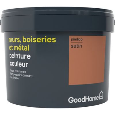Peinture Resistante Murs Boiseries Et Metal Goodhome Rouge Pimlico Satin 2 5l Castorama