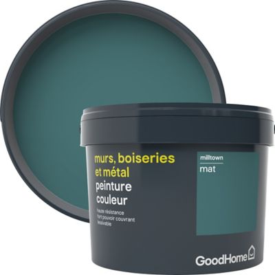 Peinture Resistante Murs Boiseries Et Metal Goodhome Vert Milltown Mat 2 5l Castorama