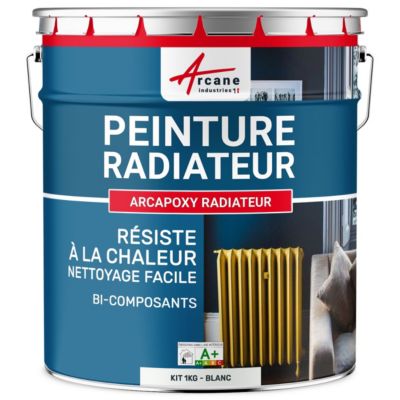 Peinture Radiateur fonte acier alu - PEINTURE RADIATEUR Blanc - RAL 9003 - 1 kg (jusqu'à 5 m² en 2 couches) - ARCANE INDUSTRIES