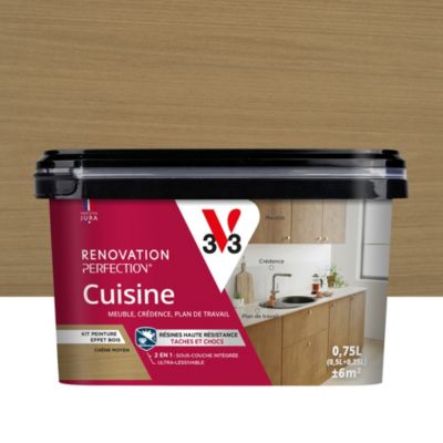 Peinture rénovation cuisine aspect chêne moyen mat V33 Rénovation Perfection® 0.75 L
