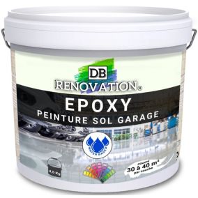 Peinture RESINE EPOXY pour sol béton Garage - Beige 4,5KG (30 à 40m²) PRET A L'EMPLOI - Trafic intense - Etanche et résistant