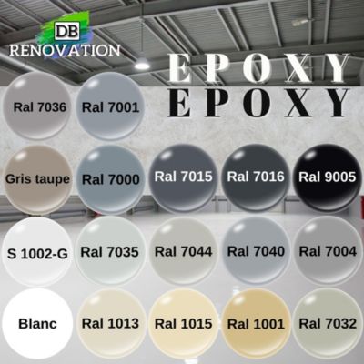 Peinture RESINE EPOXY pour sol béton Garage - Gris fenêtre 9KG (60 à 80m²) PRET A L'EMPLOI - Trafic intense - Etanche et résistant