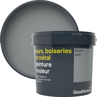 Peinture extérieure bois GoodHome Delaware gris satin 0.75L main image 1