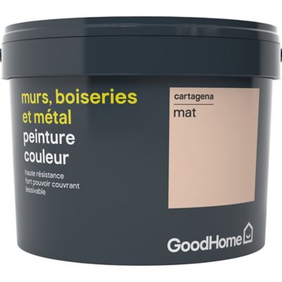 Peinture résistante murs, boiseries et métal GoodHome beige Cartagena mat 2,5L