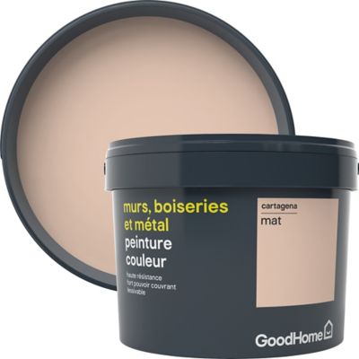 Peinture résistante murs, boiseries et métal GoodHome beige Cartagena mat 2,5L