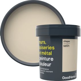 Peinture résistante murs, boiseries et métal GoodHome beige Chiapas satin 0,75L