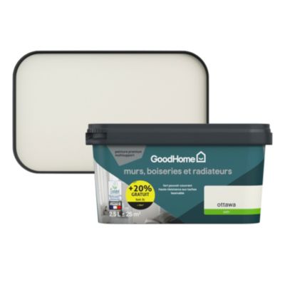 Peinture métal et bois GoodHome satin blanc 2,5L main image 0