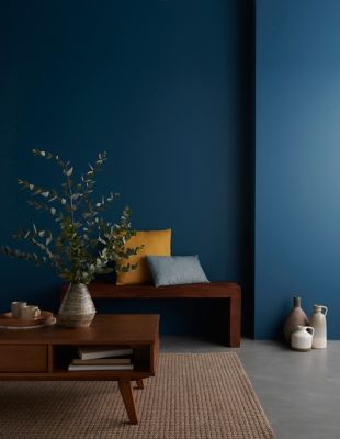 Peinture résistante murs, boiseries et métal GoodHome bleu Antibes satin 0,75L