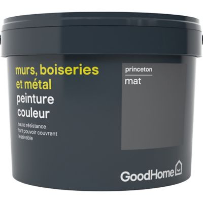Peinture résistante murs, boiseries et métal GoodHome gris Princeton mat 2,5L