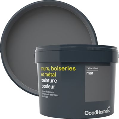 Peinture résistante murs, boiseries et métal GoodHome gris Princeton mat 2,5L