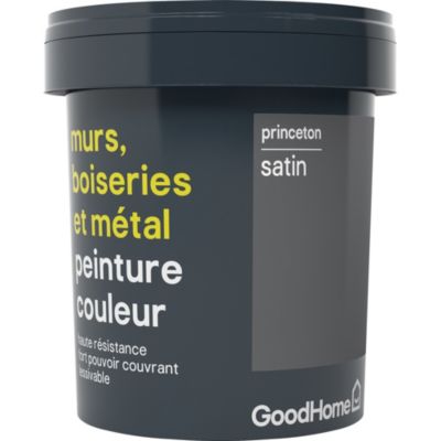 Peinture résistante murs, boiseries et métal GoodHome gris Princeton satin 0,75L