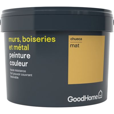 Peinture résistante murs, boiseries et métal GoodHome jaune Chueca mat 2,5L
