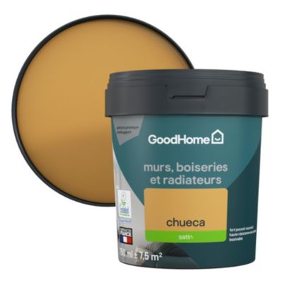 Peinture résistante murs, boiseries et métal GoodHome jaune Chueca satin 0,75L