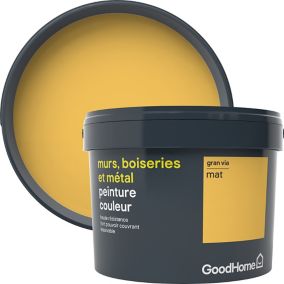 Peinture résistante murs, boiseries et métal GoodHome jaune Gran Via mat 2,5L