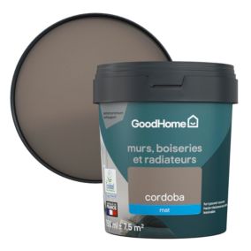 Peinture résistante murs, boiseries et métal GoodHome marron Cordoba mat 0,75L