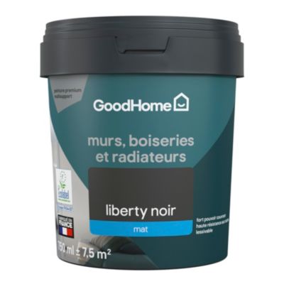 Peinture résistante murs, boiseries et métal GoodHome noir Liberty mat 0,75L
