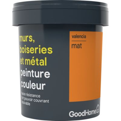 Peinture résistante murs, boiseries et métal GoodHome orange Valencia mat 0,75L