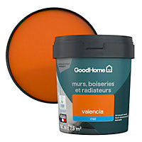 Peinture résistante murs, boiseries et métal GoodHome orange Valencia mat 0,75L