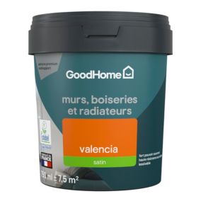 Peinture résistante murs, boiseries et métal GoodHome orange Valencia satin 0,75L
