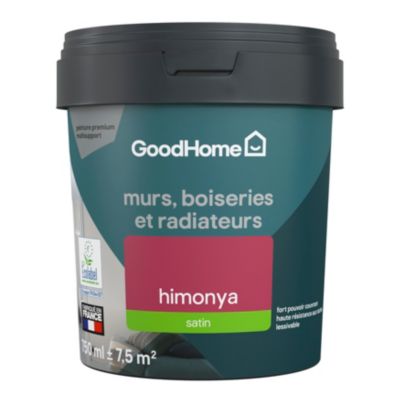 Peinture résistante murs, boiseries et métal GoodHome rose Himonya satin 0,75L