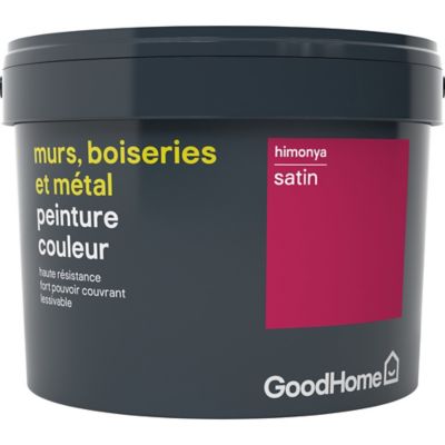 Peinture résistante murs, boiseries et métal GoodHome rose Himonya satin 2,5L