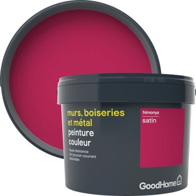 Peinture résistante murs, boiseries et métal GoodHome rose Himonya satin 2,5L