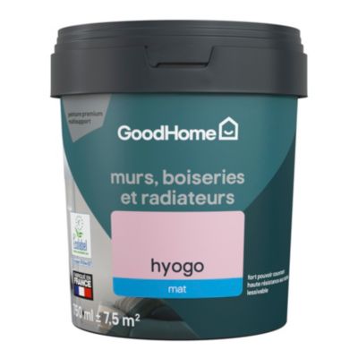 Peinture résistante murs, boiseries et métal GoodHome rose Hyogo mat 0,75L