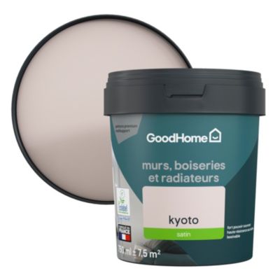 Peinture résistante murs, boiseries et métal GoodHome rose Kyoto satin 0,75L