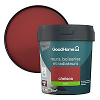 Peinture résistante murs, boiseries et métal GoodHome rouge Chelsea satin 0,75L