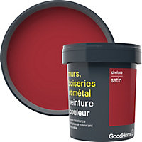 Peinture résistante murs, boiseries et métal GoodHome rouge Chelsea satin 0,75L