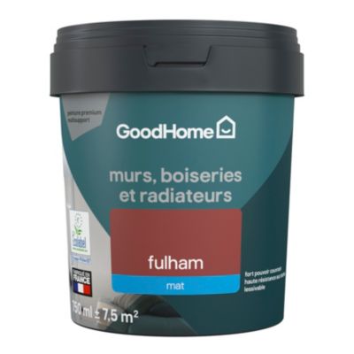 Peinture résistante murs, boiseries et métal GoodHome rouge Fulham mat 0,75L