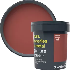 Peinture résistante murs, boiseries et métal GoodHome rouge Fulham mat 0,75L