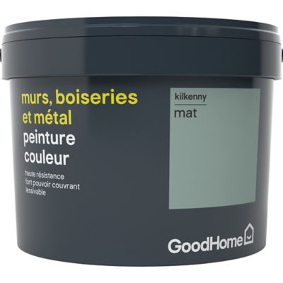Peinture résistante murs, boiseries et métal GoodHome vert Kilkenny mat 2,5L