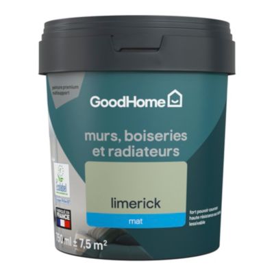 Peinture résistante murs, boiseries et métal GoodHome vert Limerick mat 0,75L