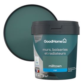 Peinture résistante murs, boiseries et métal GoodHome vert Milltown mat 0,75L