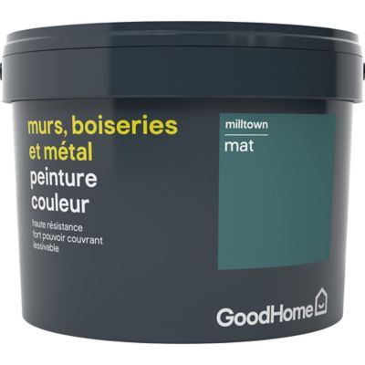 Peinture résistante murs, boiseries et métal GoodHome vert Milltown mat 2,5L