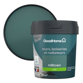 Peinture résistante murs, boiseries et métal GoodHome vert Milltown satin 0,75L